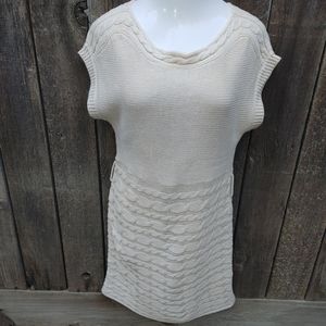 Pink Rose Beige Sleeveless Sweater Dress